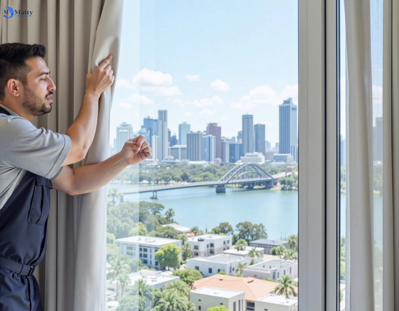 Professional curtain steam cleaning service grange QLD by Matty Curtain Cleaning